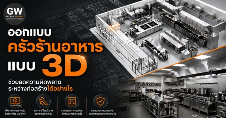ออกแบบครัวร้านอาหารแบบ 3D ช่วยลดความผิดพลาดระหว่างก่อสร้างได้อย่างไร